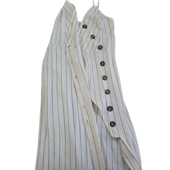 URBAN Romantics White Striped Midi Dress - Picture 9 of 11